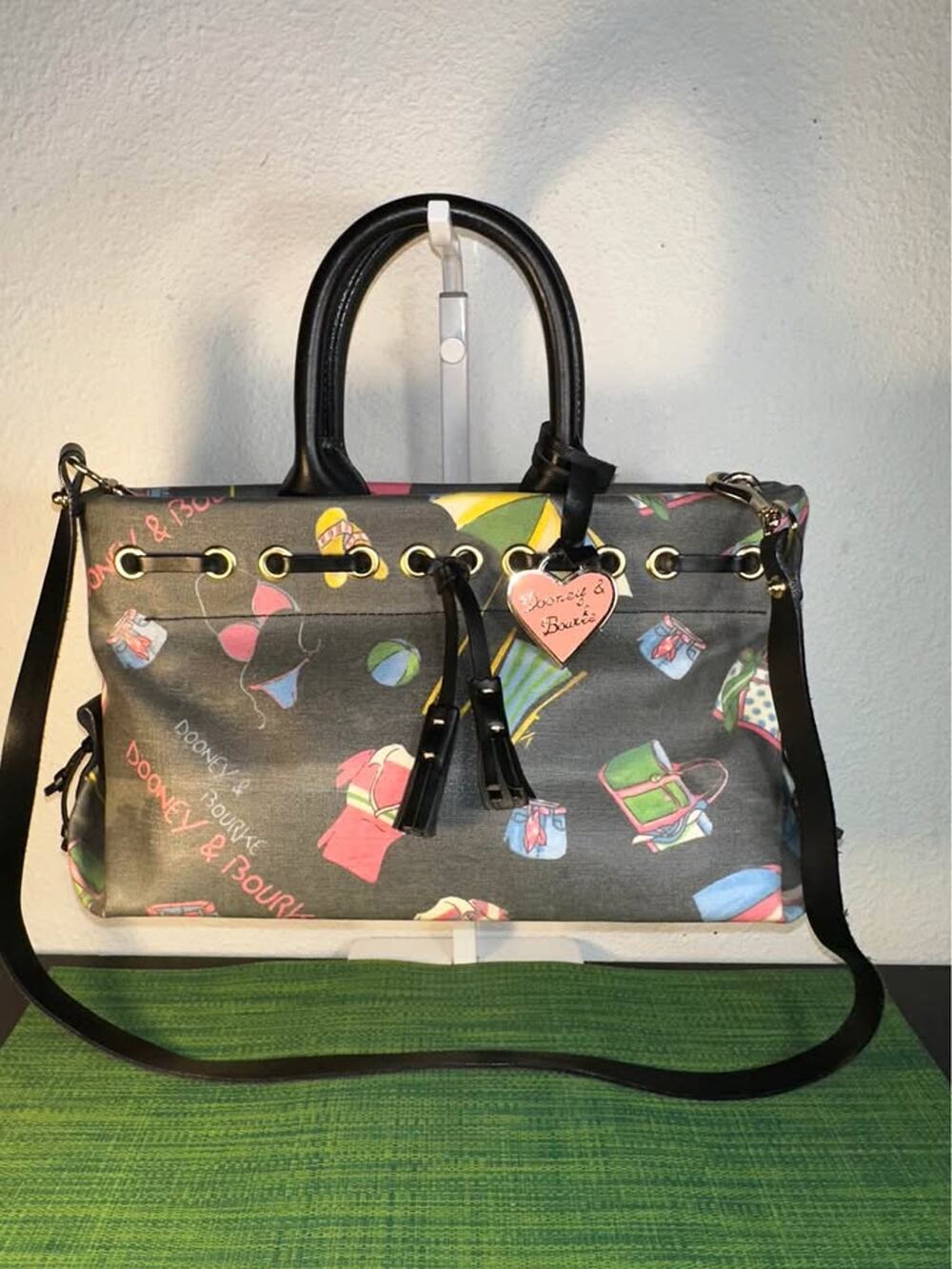 Dooney & Bourke "Miami Beach" Tassel Satchel - Rare Vintage Y2K